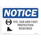 Signmission OSHA Sign, Eye Ear & Foot Protection Required W/, 10in X 7in Rigid Plastic, 10" W, 7" H, Landscape OS-NS-P-710-L-12362 - alternate 1